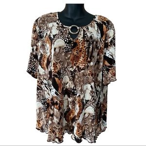 TRADITIONS MIXED BROWNS BLOUSE